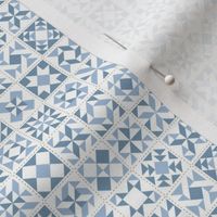 Quilting Squares in Sky Blue Patchwork Quilter Folksy - Ditsy Scale