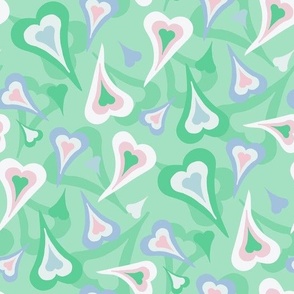 Retro hearts Mint green by Jac Slade