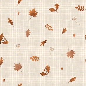 Fall leaves pattern on cream