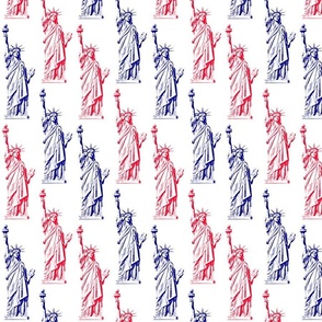 Liberty Enlightening the World - Red White and Blue - Diagonal - MEDIUM