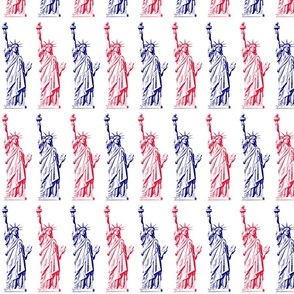 Liberty Enlightening the World - Red White and Blue - Straight Line - MEDIUM