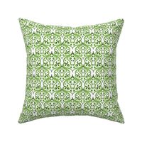 Tiny Green and White Damask