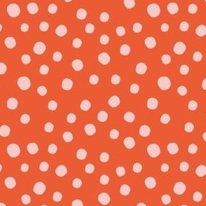 little dots - pink on red