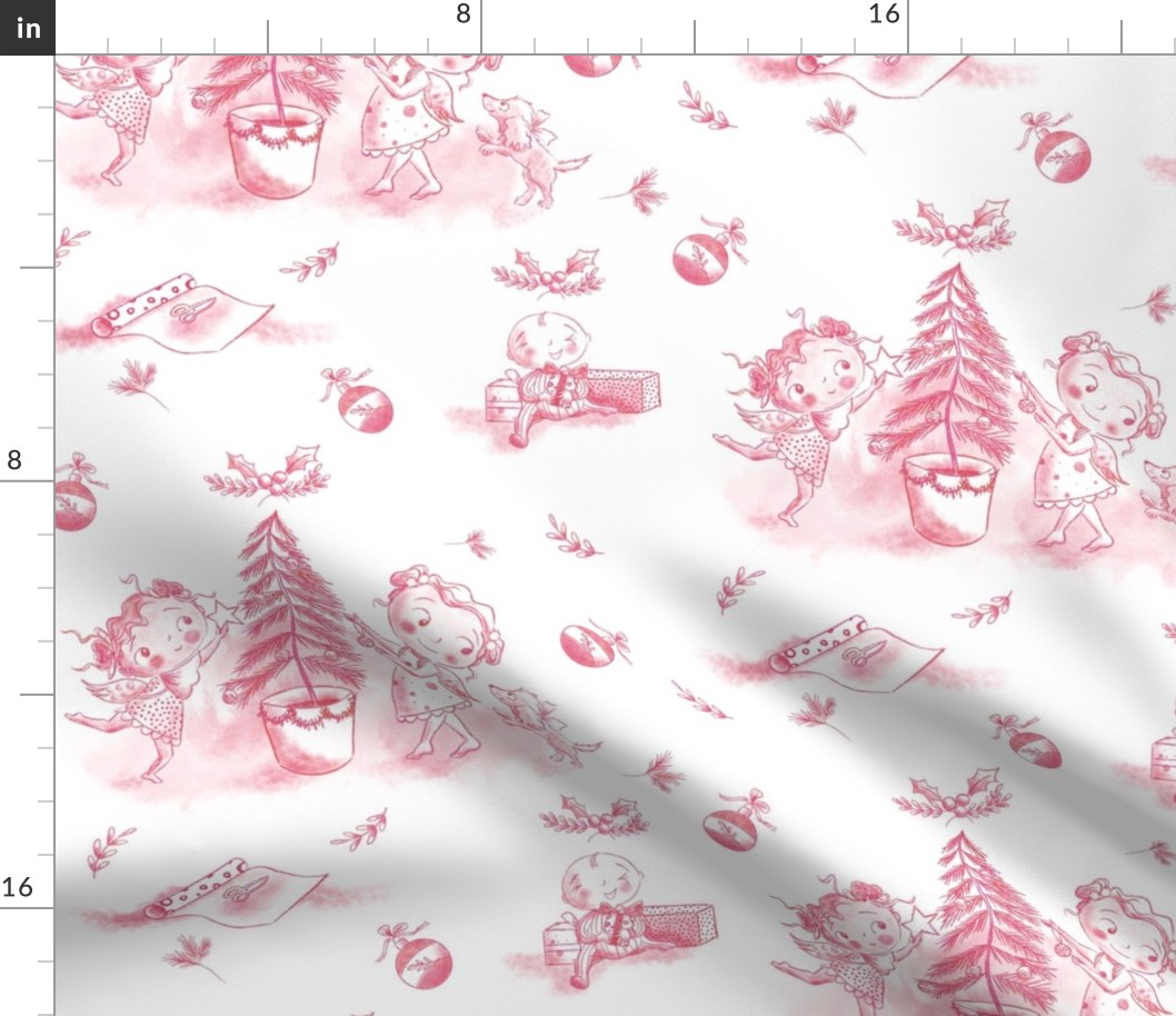 Christmas Celebration Toile on Pink