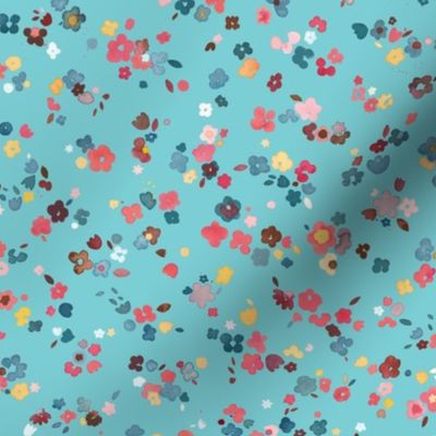 Ditsy floral - Baby ditsy floral - Aqua ditsy floral - Small