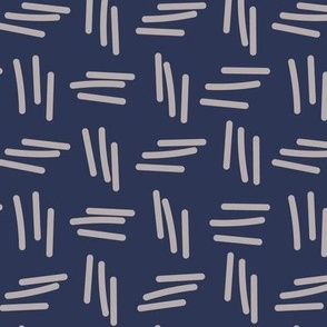 370 - Navy blue and soft grey organic strokes non directional coordinate - 100 Patterns Project; - jumbo scale for wallpaper, home décor, bed linen, soft furnishings