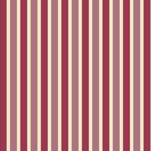Dusty Earth Stripes (#6) - Narrow Ribbons of Antique Cream with Dusty Plum and Creamed Plum