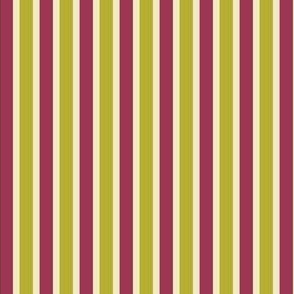Dusty Earth Stripes (#7) - Narrow Ribbons of Antique Cream with Dusty Plum and Dusty Chartreuse
