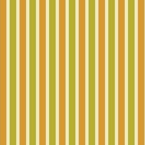Dusty Earth Stripes (#8) - Narrow Ribbons of Antique Cream with Sweet Caramel and Dusty Chartreuse