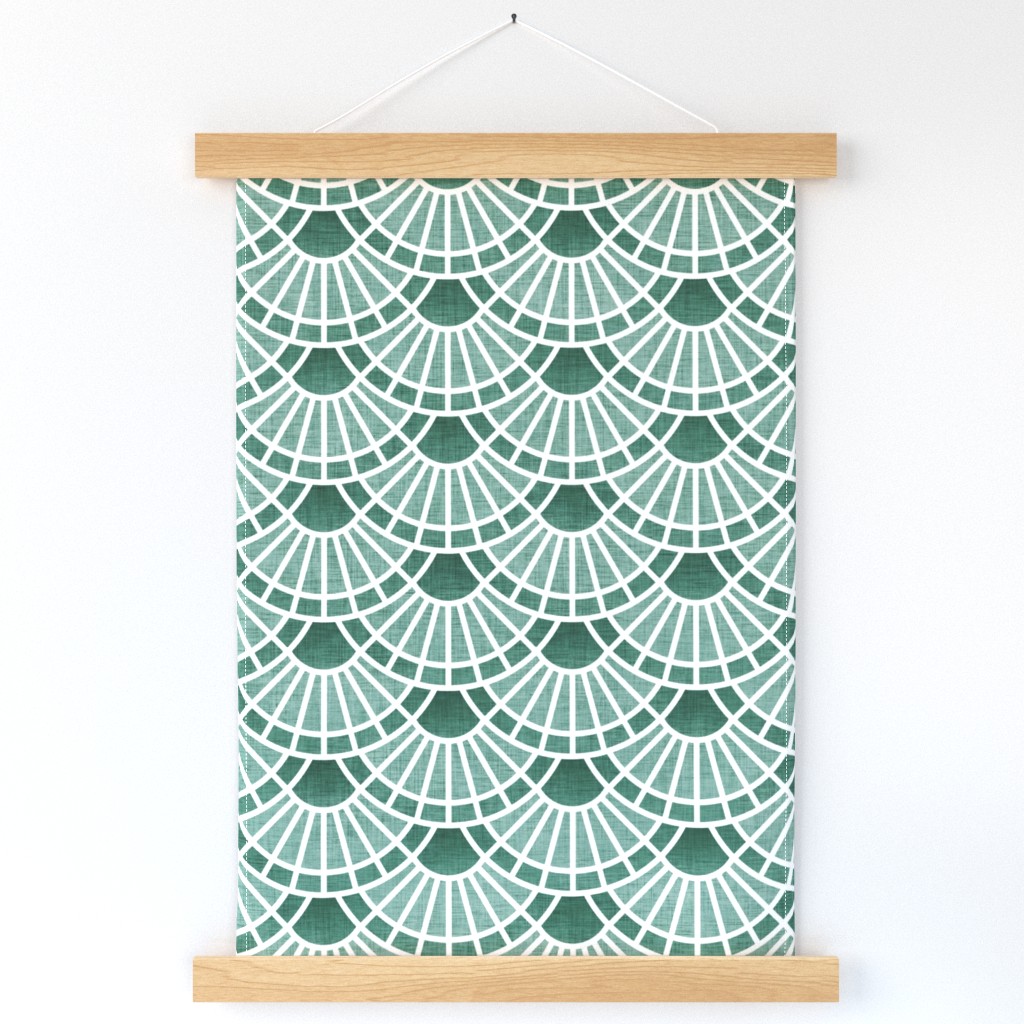 Christmas Tree Medium- Geometric Art Deco- Emerald Green- Pine Green- Forest Green Sunshine- Geometric Modern Sun