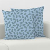 scattered spruce cones - pine on light blue