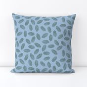 scattered spruce cones - pine on light blue