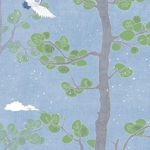 Premium Embroidery Design: Okinawa Crane with Bamboo3 sizes