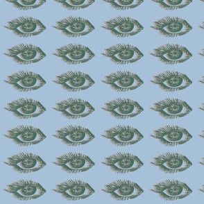 calm palette green eyes block print - large