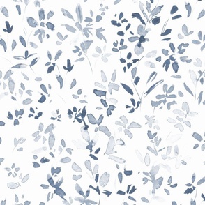Cosy - blue mono watercolor floral large