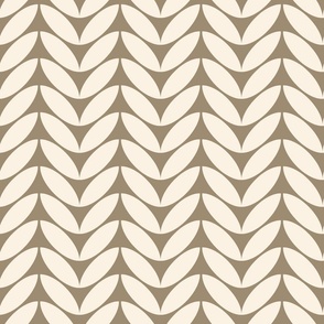 Mid century modern geometric leaves in neutral beige taupe