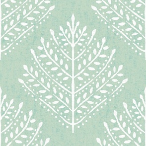 Tea Green Eloise Leaves Textured Large Scale
