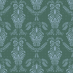 Calm Damask Skyblue on Pine