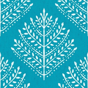 Teal Eloise Leaves Textured Large Scale
