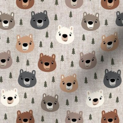 Woodland bears - bears and trees - beige - LAD21