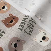 Beary Sweet - cute bears - valentines - beige - LAD21