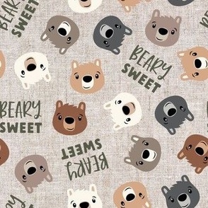 Beary Sweet - cute bears - valentines - beige - LAD21