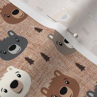 Woodland bears - bears and trees - brown - LAD21