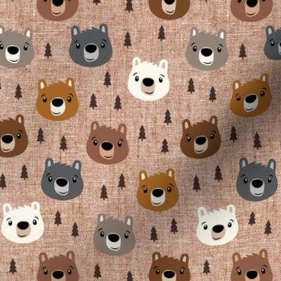 Woodland bears - bears and trees - brown - LAD21