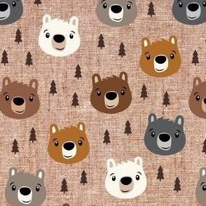 Woodland bears - bears and trees - brown - LAD21