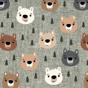 Woodland bears - bears and trees - sage - LAD21