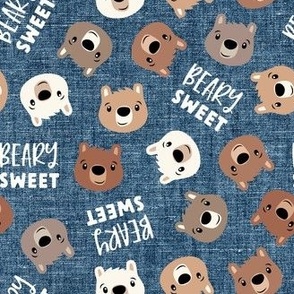 Beary Sweet - cute bears - valentines - blue - LAD21