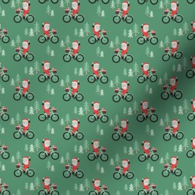 Santa Bike Ride - Green, Small Scale