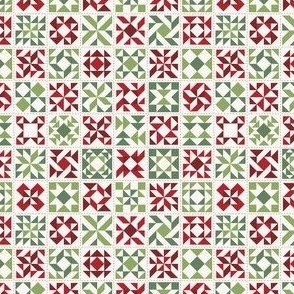 Quilting Blocks Patchwork Christmas Colors Red Green Ditsy Scale