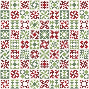 Quilting Blocks Patchwork Christmas Colors Red Green Medium Scale