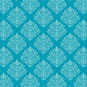 Teal Eloise Leaves Textured Small Scale