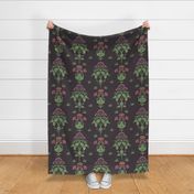 William Morris Meadow Sweet, Purple/Green/Brown LARGE Scale