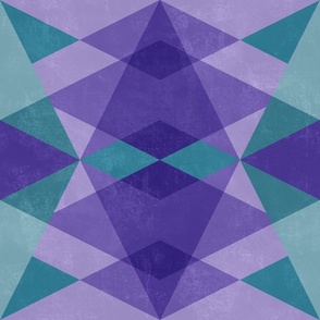Triangles and diamonds in green and purple 