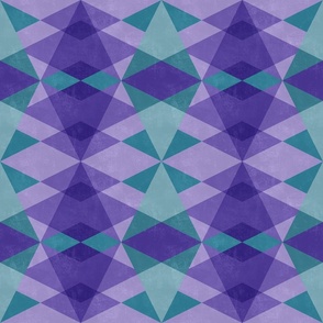 Triangles and diamonds in purple and green