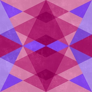 Triangles and diamonds in pink and purple