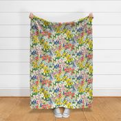 pretty meadow floral on light pink, large scale