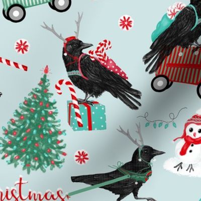 Crows Decorate For Christmas 