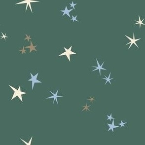 Retro Christmas Wonky Stars - Pine