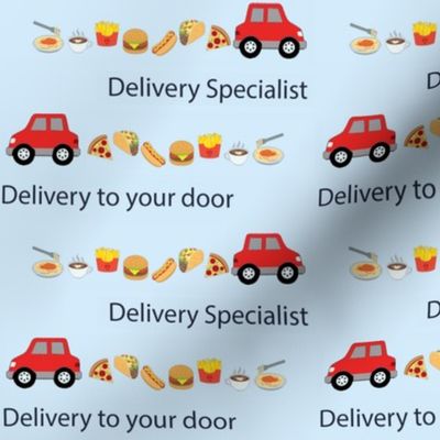 Food delivery  fast foods red car