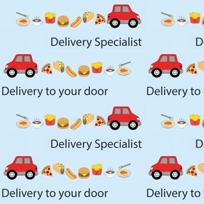Food delivery  fast foods red car