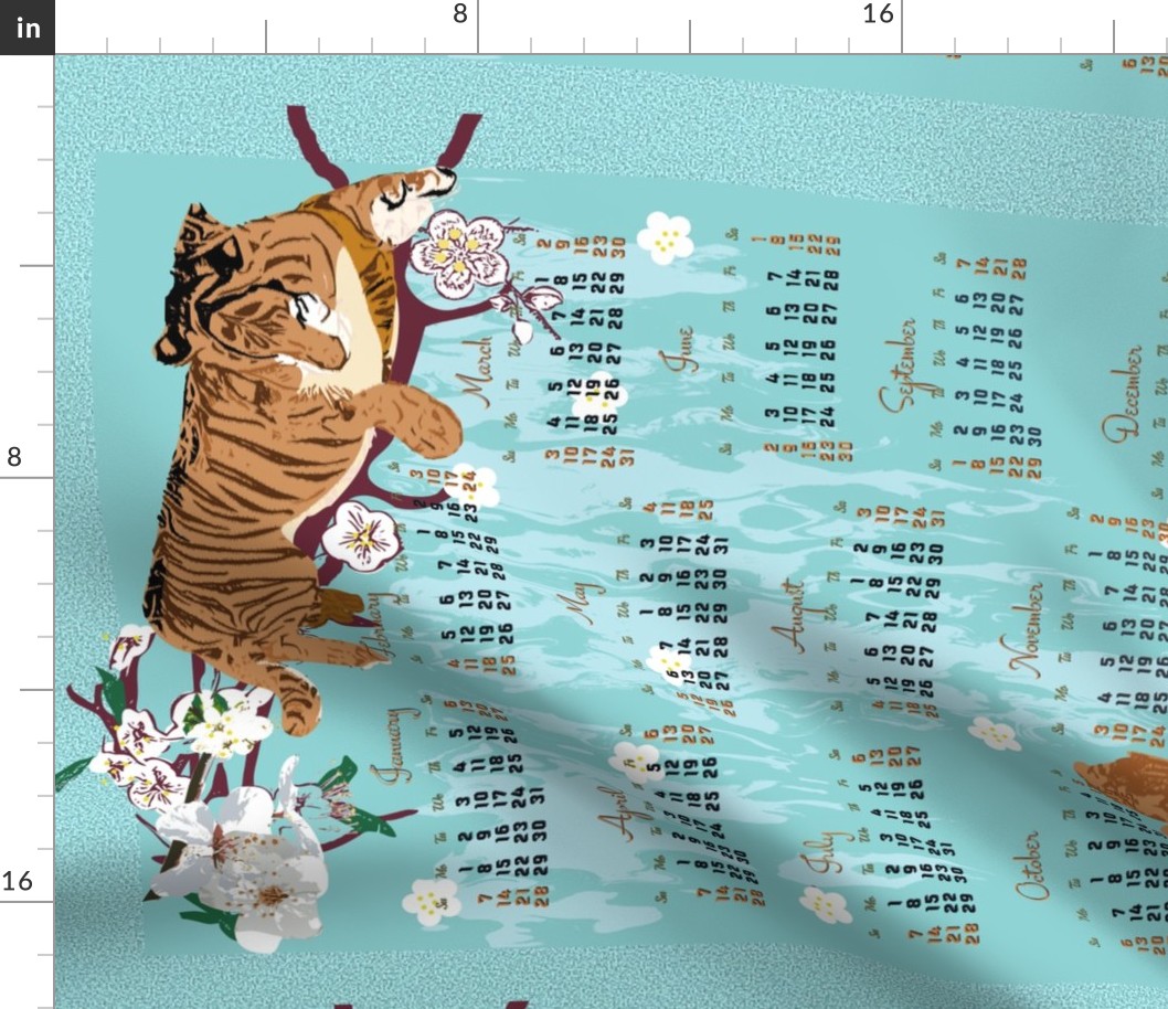 2024 Leap Year Calendar- Water tigers