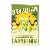 Caipirinha Recipe Wall Hanging Tea Towel