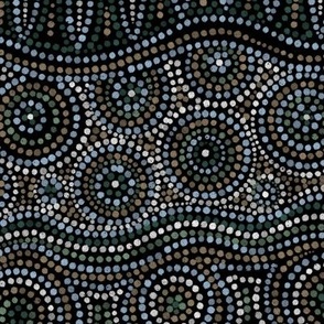 Aussie Tribal Print ( limited palette- black) mid 12"