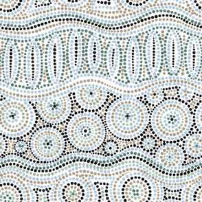 Aussie Tribal Print (limited palette - white) XL