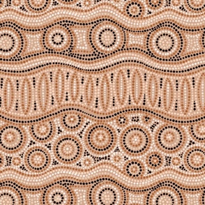 Aussie Tribal Print (bronze - beige - neutral) 14"