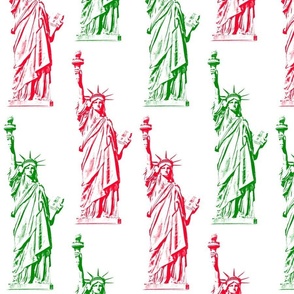 Liberty Enlightening the World - Christmas Colors - Diagonal - LARGE